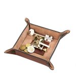 Tava organizator birou din piele- Small - imagine 3