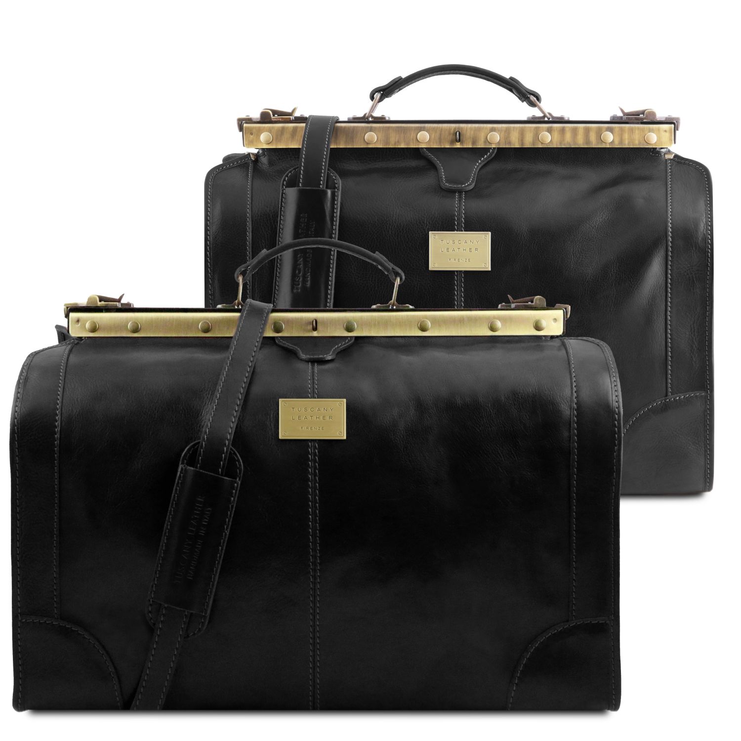TL1070 Black Set de călătorie din piele naturala Madrid – 2 genți model Gladstone- Negru