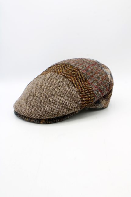 basca Barbati Harris Tweed 100% lana virgina 18221MA New-Marron