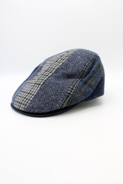 Bască bărbați Harris Tweed lână virgină 100%- Hologramme 18229MI-Bleu