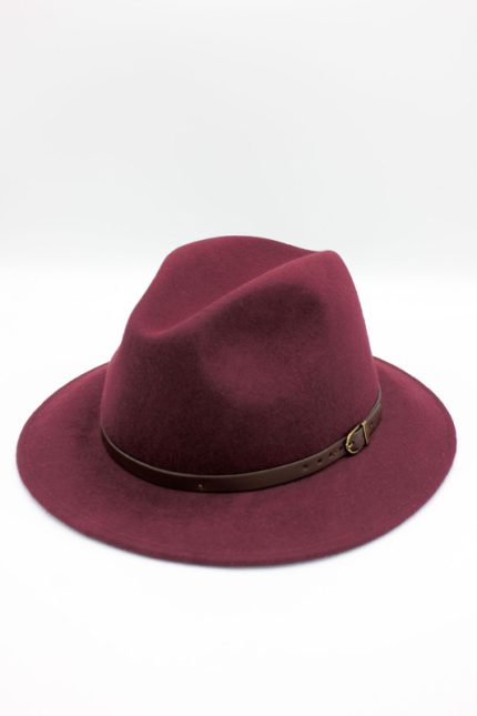 Palarie din lână 100%- Hologramme Paris, Art 02 Cuir-Bordo