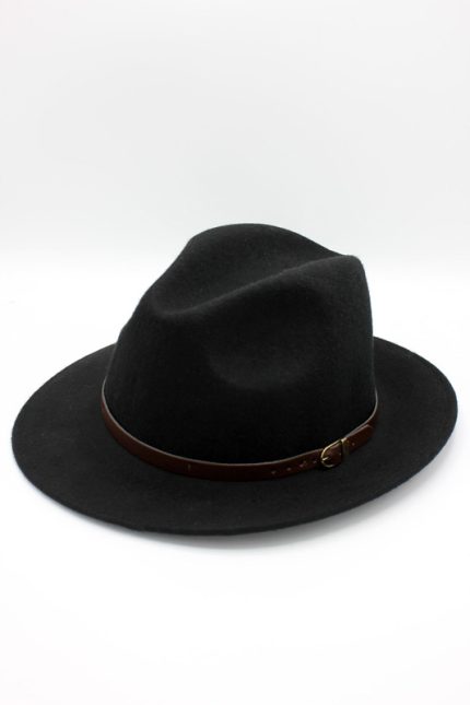Palarie din lână 100%- Hologramme Paris, Art 02 Cuir-Noir