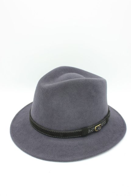 Palarie Fedora impermeabila din lână 100%- Hologramme Paris, Art 020-Gri