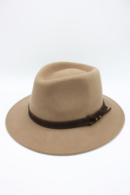 Palalrie Fedora din lana 100% Art 181054-Camel- made in Italy