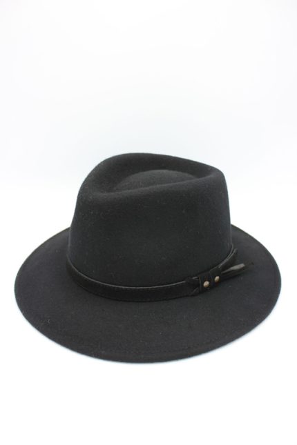 Palarie Fedora impermeabila din lână 100%- Hologramme Art 181054-Noir