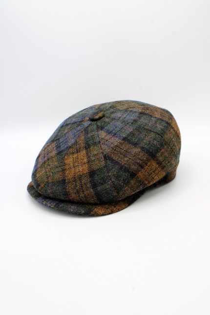 Sapca englezeasca Newsboy din lână 100%, model in carouri- made in Italy