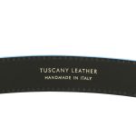 Curea casual din piele cu margini bleu deschis, 35 mm, TL142528-Negru - imagine 3