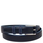 Curea bărbați din piele 35 mm, bleumarin cu margini bleu