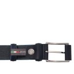 Curea casual din piele cu margini bleu deschis, 35 mm, TL142528-Bleumarin - imagine 2