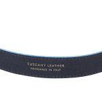 Curea casual din piele cu margini bleu deschis, 35 mm, TL142528-Bleumarin - imagine 3