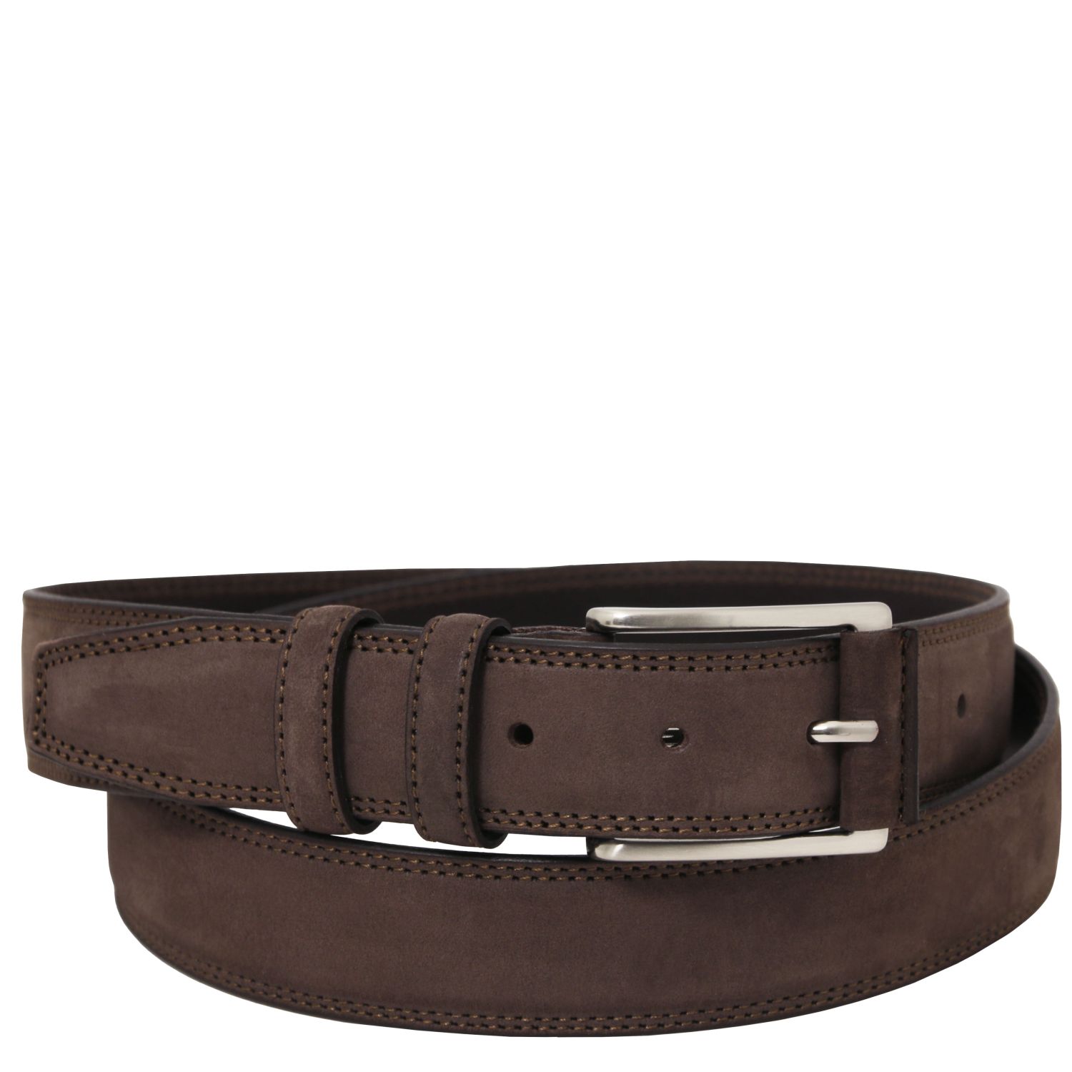 TL142533-Dark Brown Curea pentru bărbați din piele nubuc, maro