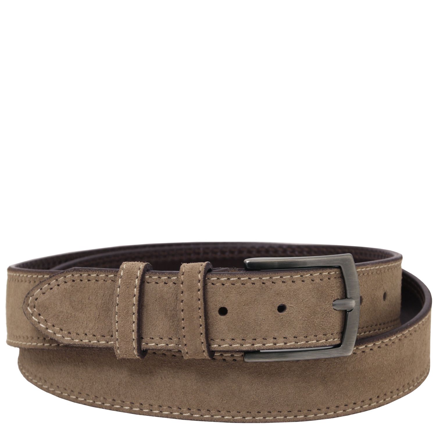 TL142537-Taupe urea bărbătească casual din piele întoarsă, 35 mm | Made in Italy