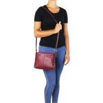 Geantă de umăr din piele naturală, TL141720 - imagine 5